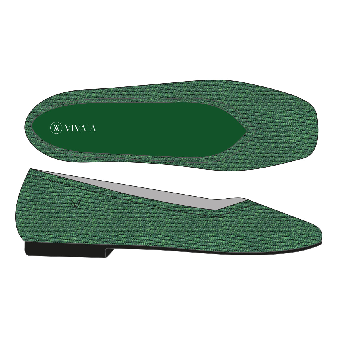 Square-Toe V-Cut Flats (Margot 2.0)