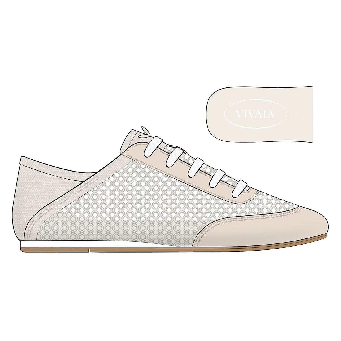 Round-Toe Lace-Up Mesh Sneakers (Yara)