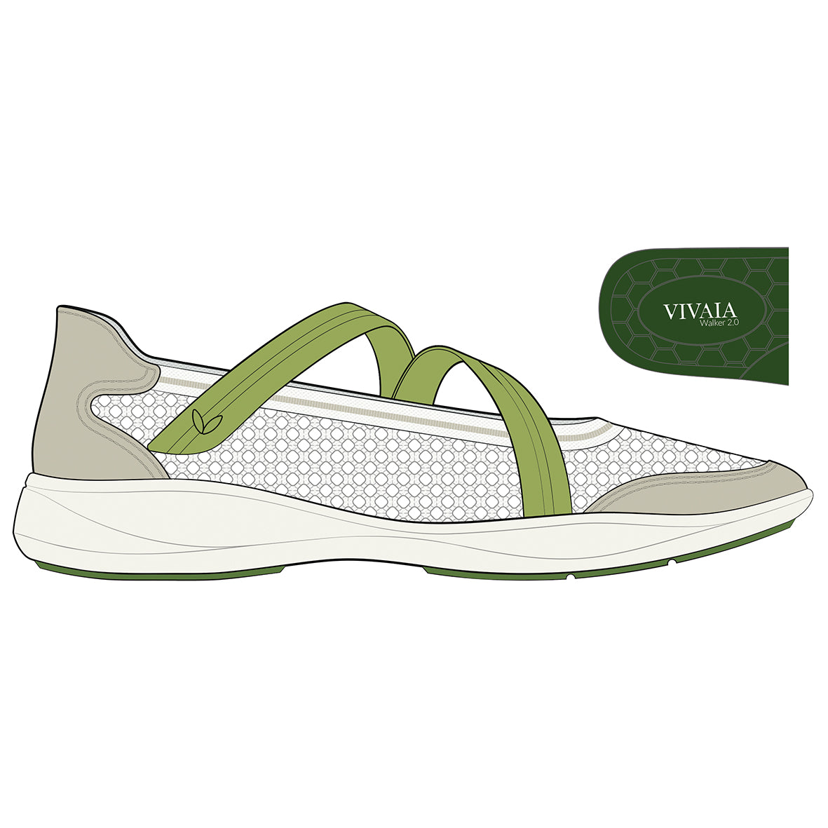 Round-Toe Mesh Mary-Jane Sneaker Flats (Isabeli)