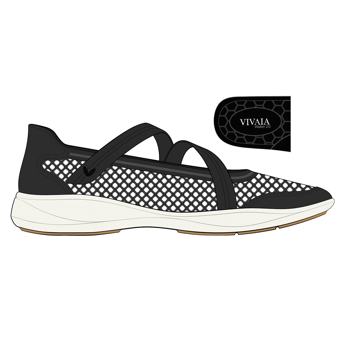Round-Toe Mesh Mary-Jane Sneaker Flats (Isabeli)