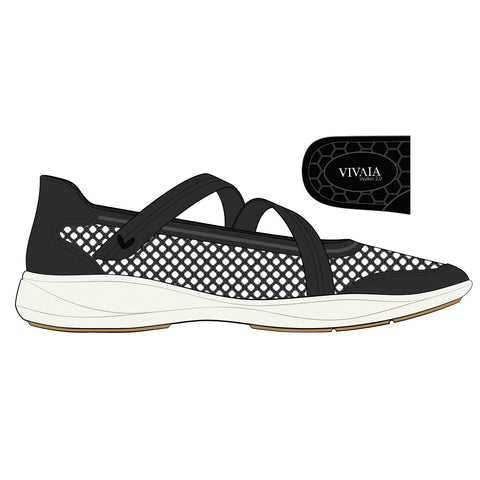 Round-Toe Mesh Mary-Jane Sneaker Flats (Isabeli)
